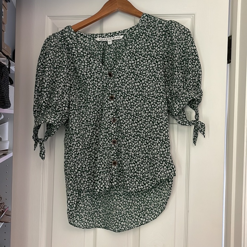 Veronica Beard tie sleeve blouse - size 6